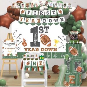 Football Themed First Birthday Party Supplies Set